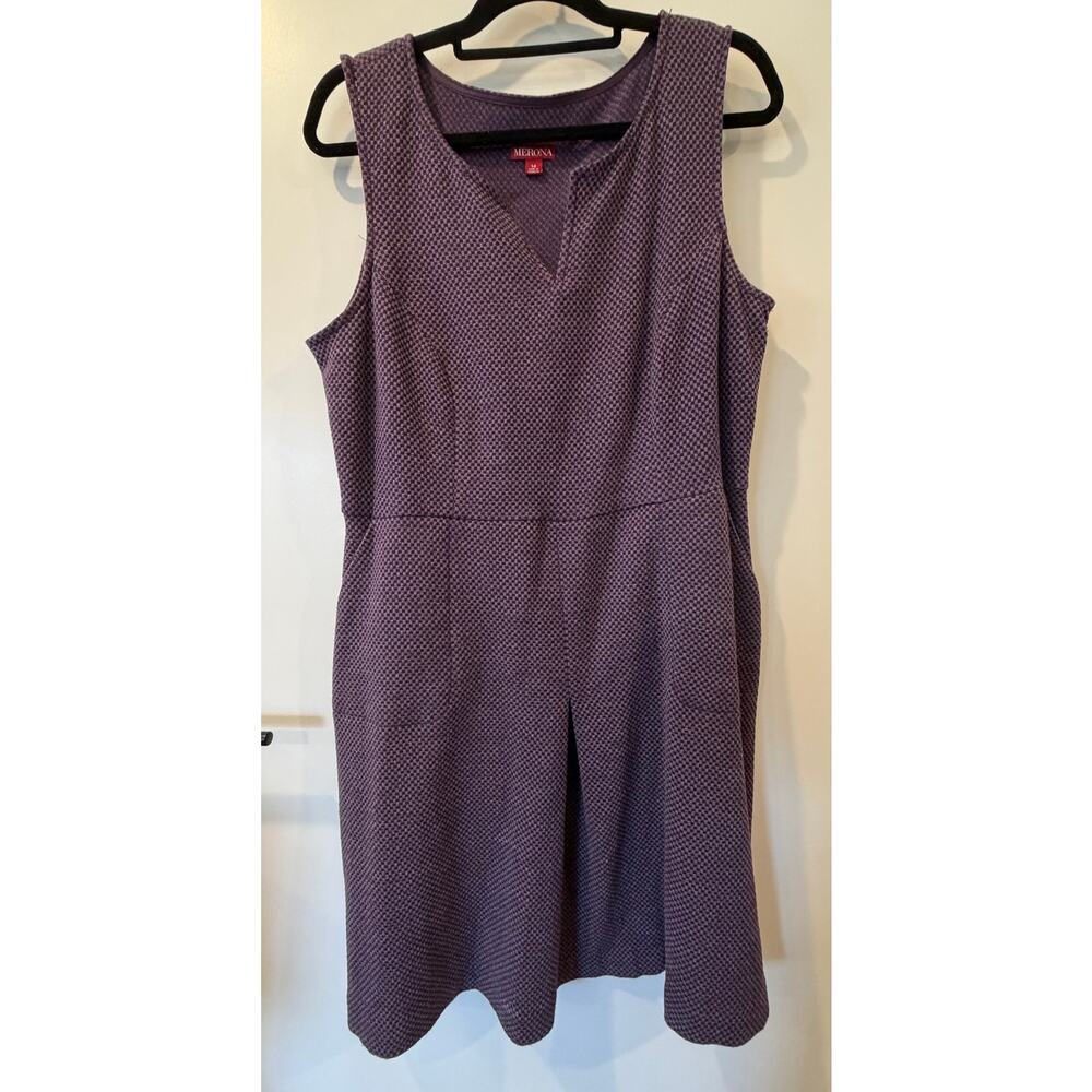 Purple Merona Tank Dress Size 14 Knee Length- Missing Belt!